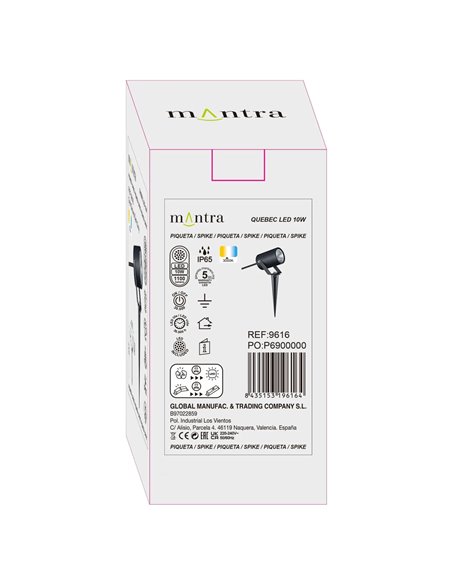 Piqueta QUEBEC LED 10W 3000K 1100lm IP65 30° negro, gris oscuro o corten CRI90