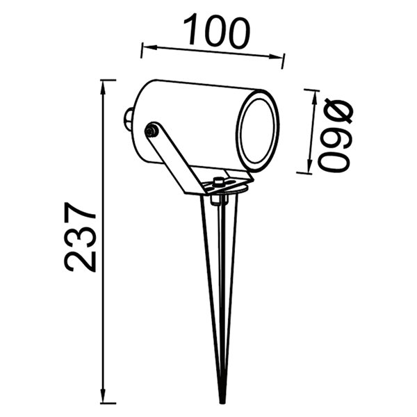 Luminária de jardim QUEBEC LED 10W 3000K 1100lm IP65 30°, preta, cinza escuro ou aço corten, IRC 90