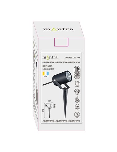 Piqueta QUEBEC LED 10W 3000K 1100lm IP65 30° negro, gris oscuro o corten CRI90
