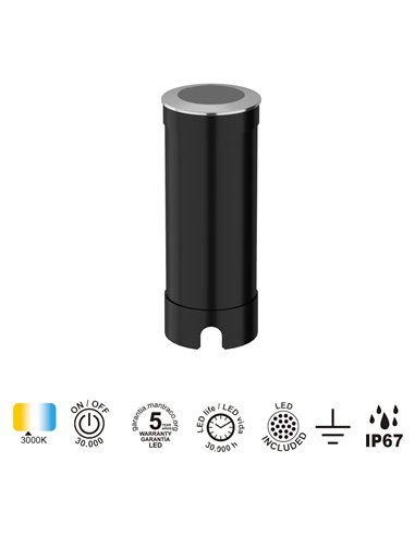 Foco empotrable de suelo SHIKA LED 6W 3000K 375lm acero inoxidable Ø 4,6cm IP67