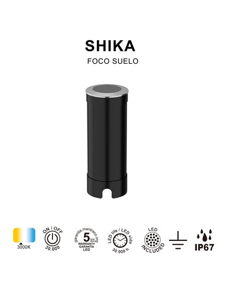 Spot encastrable de sol SHIKA LED 6W 3000K 375lm, acier inoxydable, Ø 4,6 cm, IP67