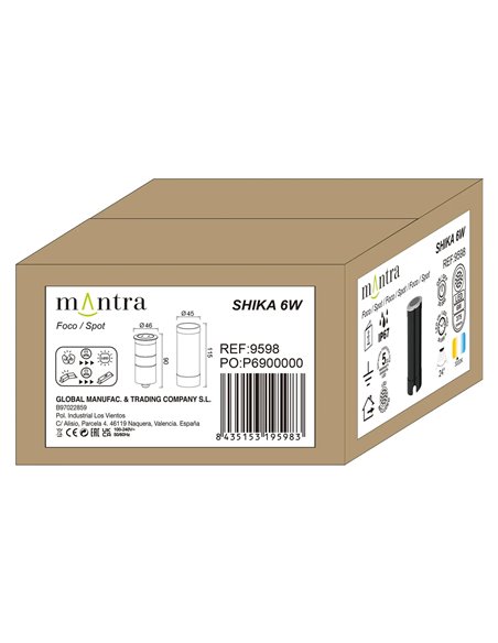 Foco empotrable de suelo SHIKA LED 6W 3000K 375lm acero inoxidable Ø 4,6cm IP67