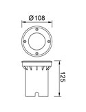 Foco empotrable de suelo ZERMAT GU10 acero inoxidable IP67 Ø108mm GU10 (No Incl.)