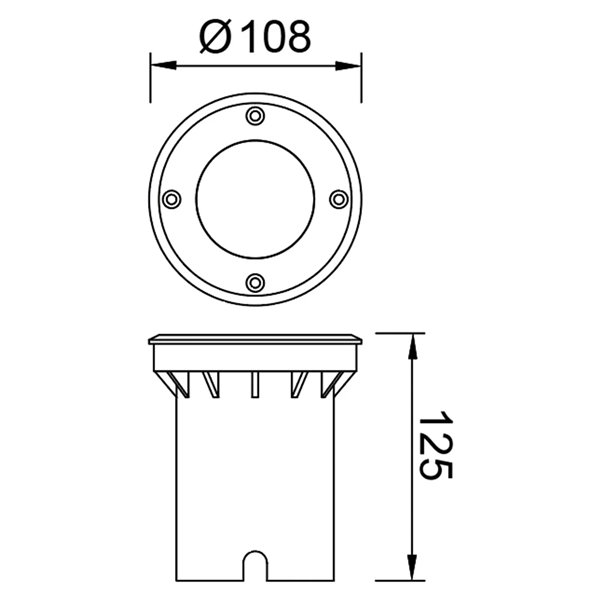 Foco empotrable de suelo ZERMAT GU10 acero inoxidable IP67 Ø108mm GU10 (No Incl.)