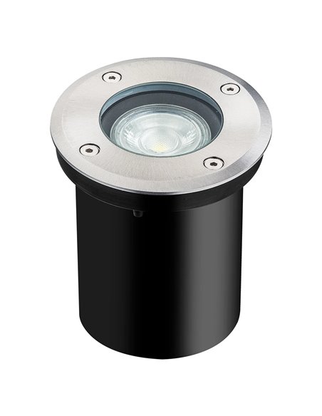 Spot encastré au sol ZERMAT GU10, acier inoxydable, IP67, Ø108 mm, GU10 (non inclus)