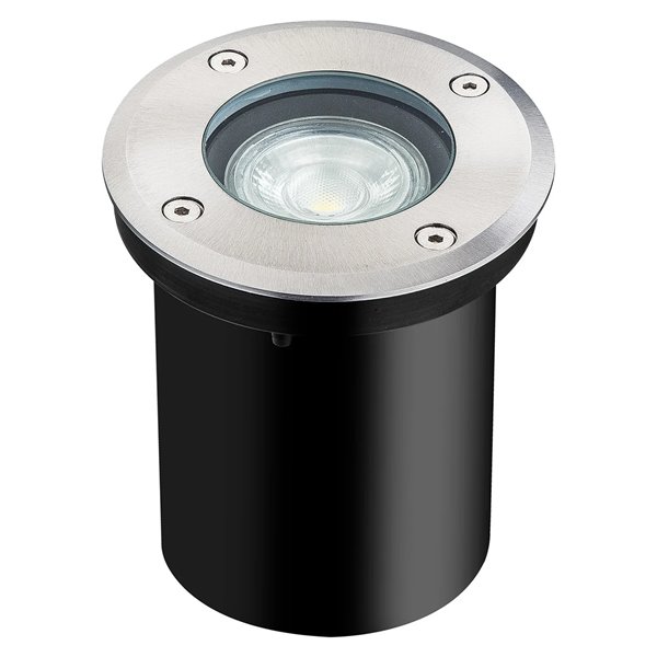 Refletor de piso embutido ZERMAT GU10, aço inoxidável, IP67, Ø108mm, GU10 (não incluído)