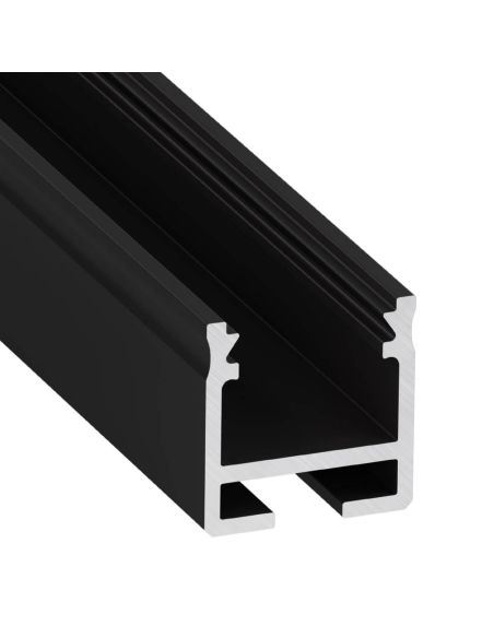 Perfil de alumínio flexível para fitas de LED | LUMINES FLEXA 2,02 m Preto Laqueado