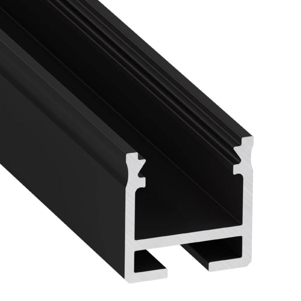 Perfil de alumínio flexível para fitas de LED | LUMINES FLEXA 2,02 m Preto Laqueado