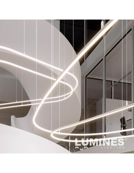 Perfil de Aluminio Flexible para Tiras LED | LUMINES FLEXA 2,02m Negro Lacado