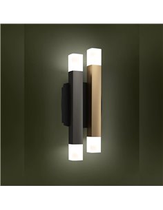 Luminária de parede LED para prateleiras, preta, cinza e marrom, 13,2 W, 1360 lm, 3000 K, IP20, 310 mm 2