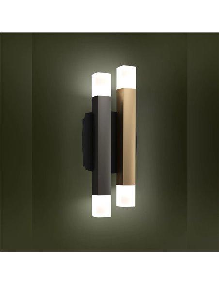 Applique murale LED pour étagères, noir, gris et marron, 13,2 W, 1360 lm, 3000 K, IP20, 310 mm