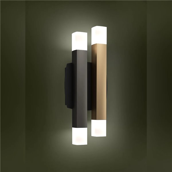 Applique murale LED pour étagères, noir, gris et marron, 13,2 W, 1360 lm, 3000 K, IP20, 310 mm