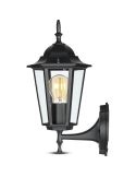 Panneau latéral pour applique murale extérieure rustique en aluminium E27 noir | LeonLeds