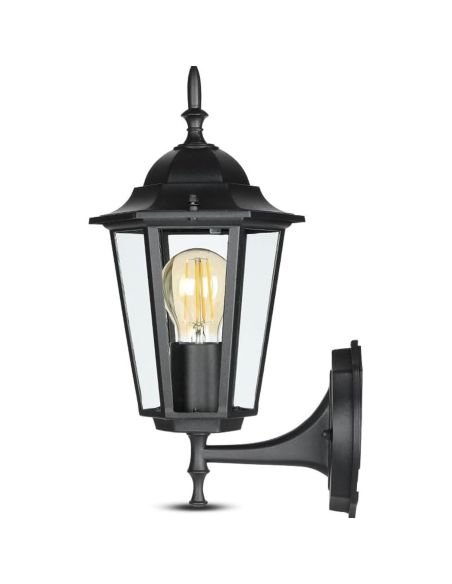 Lateral de Aplique Exterior Negro E27 de Aluminio rustico | LeonLeds