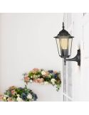 Instalado en fachada Aplique Exterior Negro E27 de Aluminio rustico | LeonLeds