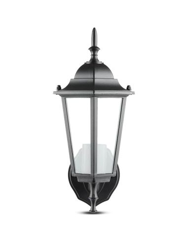 Frontal Aplique Exterior Negro E27 de Aluminio rustico | LeonLeds