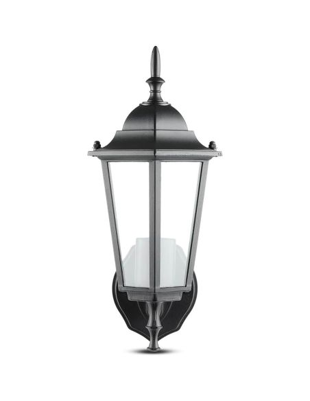 Applique murale extérieure avant noire E27 en aluminium rustique | LeonLeds