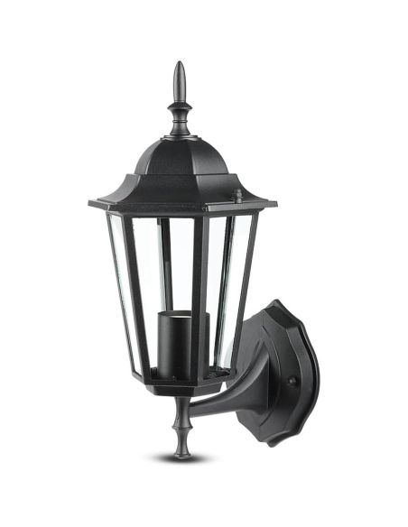 Rustikale E27-Außenwandleuchte aus Aluminium, schwarz | LeonLeds