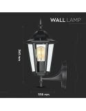 Dimensions de l'applique murale extérieure rustique en aluminium E27 noire | LeonLeds