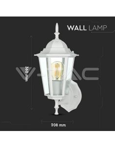 Luminária de parede externa em alumínio branco E27 | Estilo industrial IP44 V-TAC 7067 2