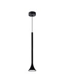 Lámpara colgante LED negro PAROS en forma de campana cónica 5W 3000K 35º Ø80x400mm