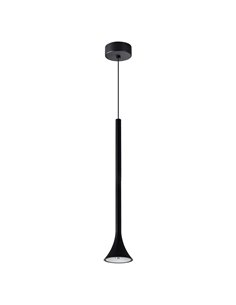 Suspension LED PAROS, noire, forme de cloche conique, 5 W, 3000 K, 35°, Ø80 x 400 mm