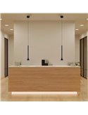 Luminária pendente PAROS LED, preta, formato cônico, 5W, 3000K, 35º, Ø80x400mm