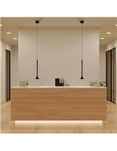 Luminária pendente PAROS LED, preta, formato cônico, 5W, 3000K, 35º, Ø80x400mm 2