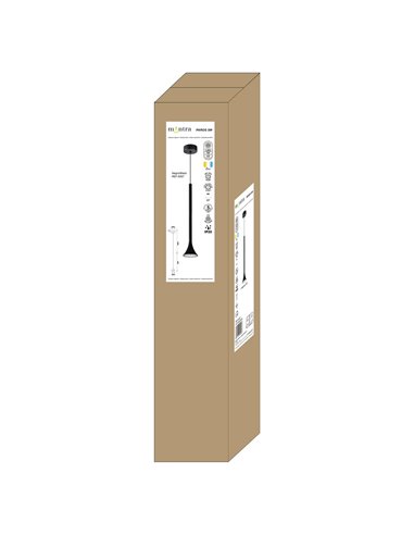 Luminária pendente PAROS LED, preta, formato cônico, 5W, 3000K, 35º, Ø80x400mm