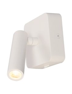 Aplique lector LED cuadrado POPA 3W 3000K 210lm orientable blanco, negro o oro cepillado 45°