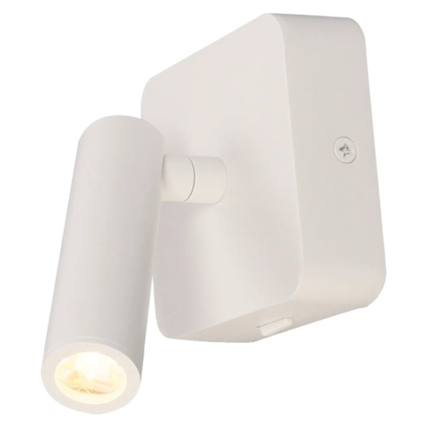 Luminária de leitura LED quadrada POPA 3W 3000K 210lm, ajustável, branca, preta ou dourada escovada, 45°