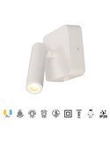 Luminária de leitura LED quadrada POPA 3W 3000K 210lm, ajustável, branca, preta ou dourada escovada, 45°