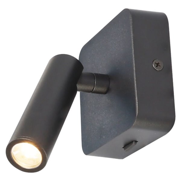 Luminária de leitura LED quadrada POPA 3W 3000K 210lm, ajustável, branca, preta ou dourada escovada, 45°