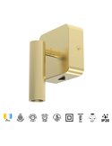 Luminária de leitura LED quadrada POPA 3W 3000K 210lm, ajustável, branca, preta ou dourada escovada, 45°