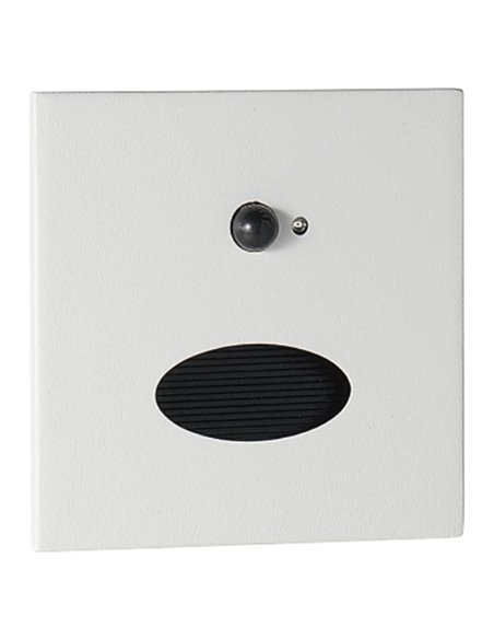 PROA SENSOR LED 3W 3000K 180lm Luminária de embutir para parede, branca, preta ou verde acinzentada