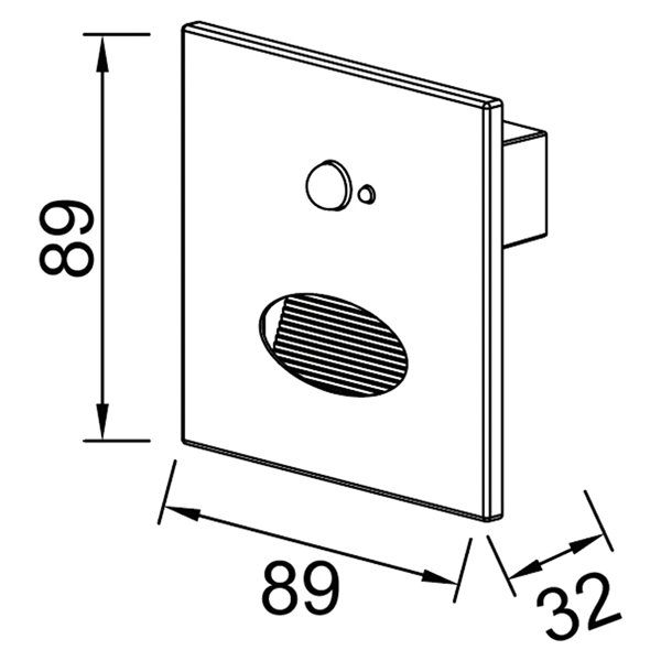 Bañador de pared PROA SENSOR LED 3W 3000K 180lm empotrable blanco, negro o gris verde