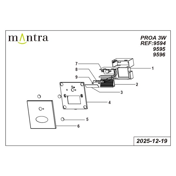 PROA LED-Einbauleuchte 3W 3000K 180lm, Weiß, Schwarz oder Graugrün