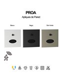Bañador de pared PROA SENSOR LED 3W 3000K 180lm empotrable blanco, negro o gris verde