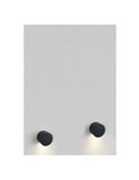 SHELLA Wandfluter, rund/quadratisch, weiß/schwarz, 3 W, 3000 K, 180 lm, IP65