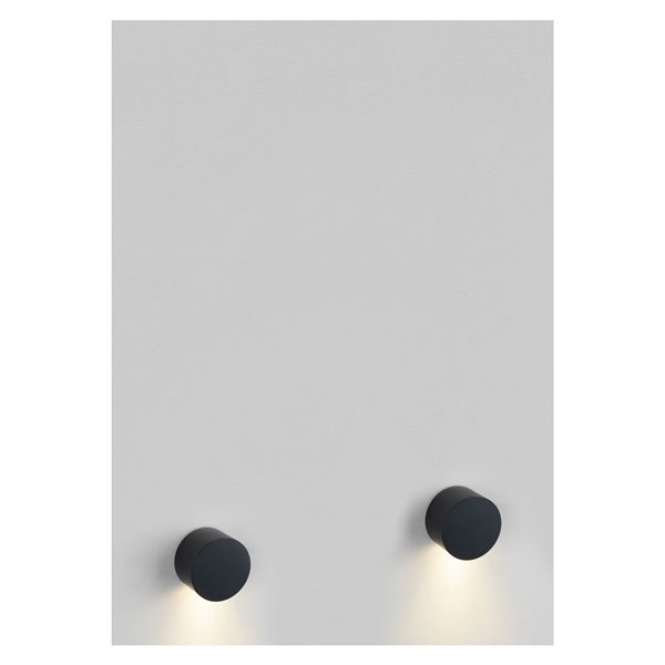 SHELLA Applique murale ronde/carrée blanche/noire 3W 3000K 180lm IP65