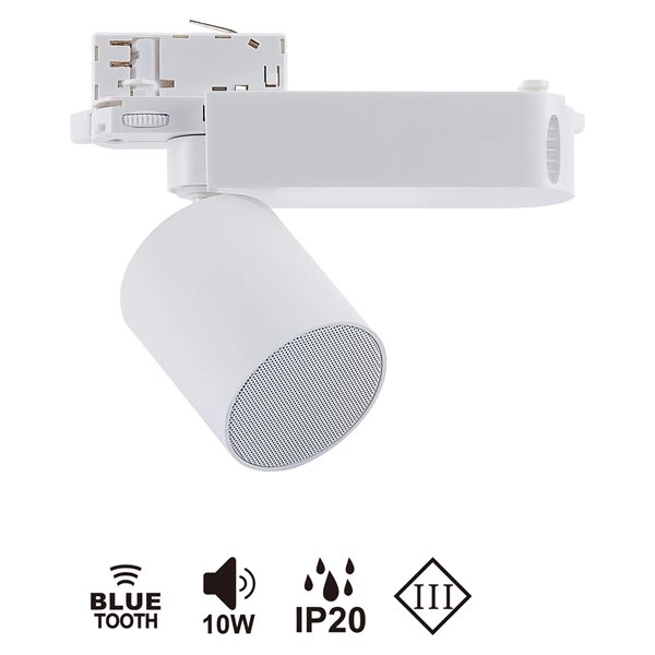 SPEAK 10W Bluetooth-Lautsprecher für Drehstromanlagen, Weiß/Schwarz, Bluetooth 5.4, 12dB