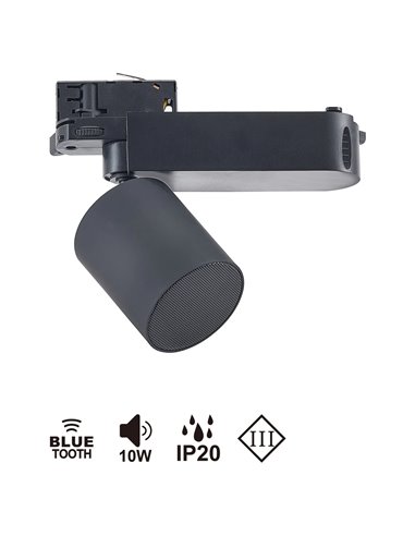 Altavoz Bluetooth para Carril Trifásico SPEAK Blanco/Negro 10W Bluetooth 5.4, 12Db