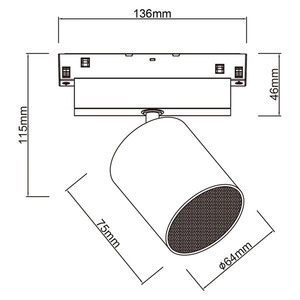 SPEAK MAGNETO Bluetooth-Lautsprecher mit Magnetschiene, Weiß/Schwarz, 10 W, Bluetooth 5.4, 48 V, 12 dB