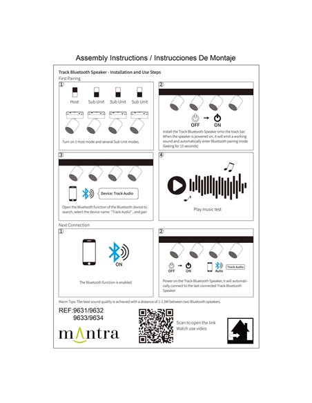 Altavoz Bluetooth para Carril Magnético SPEAK MAGNETO Blanco/Negro 10W Bluetooth 5.4 48V, 12Db