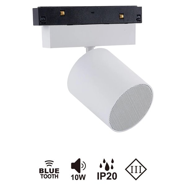 Enceinte Bluetooth magnétique SPEAK MAGNETO, blanc/noir, 10 W, Bluetooth 5.4, 48 V, 12 dB
