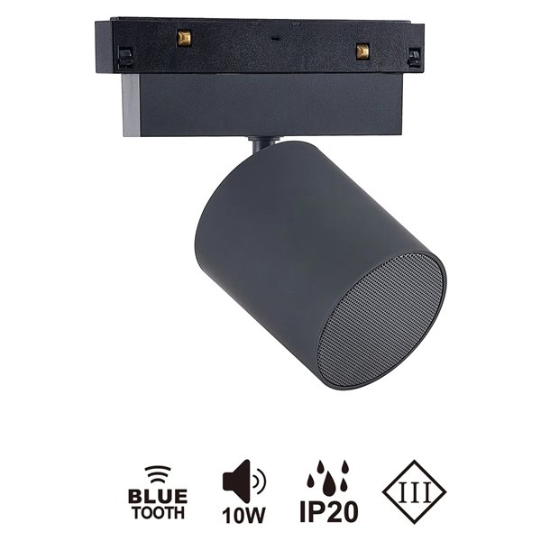 Altavoz Bluetooth para Carril Magnético SPEAK MAGNETO Blanco/Negro 10W Bluetooth 5.4 48V, 12Db