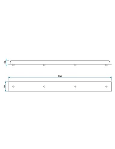 Base Regleta ELSA 4 Luces Blanco/Cromo/Oro/Negro 8x85cm IP20