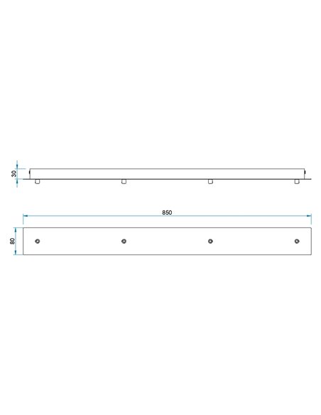 Base Regleta ELSA 4 Luces Blanco/Cromo/Oro/Negro 8x85cm IP20
