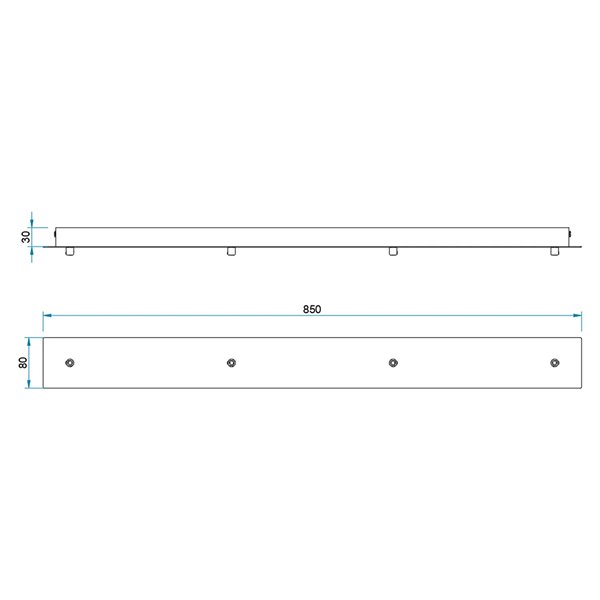 Base Regleta ELSA 4 Luces Blanco/Cromo/Oro/Negro 8x85cm IP20