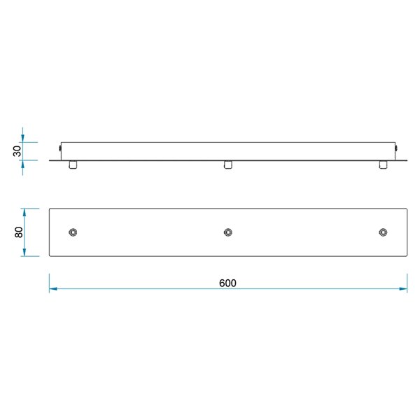 Base Regleta ELSA 3 Luces Blanco/Cromo/Oro/Negro 8x60cm IP20